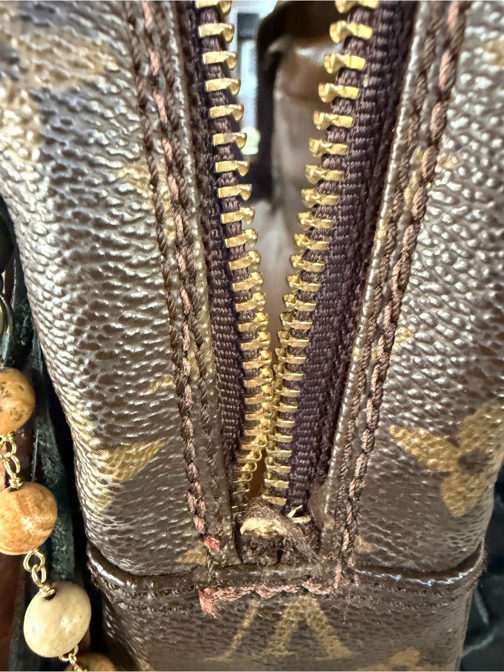 LV Vintage Boho Monogram Crossbody with Multi-Color Fringe and Beaded Detail. - Picture 5 of 7